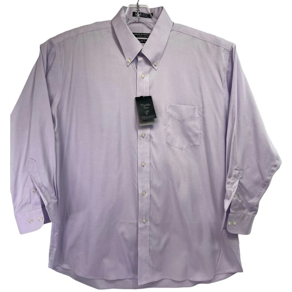 Forsyth of Canada Mens 17 1/2 Violet Button Down Dress Shirt (V42) NWTs